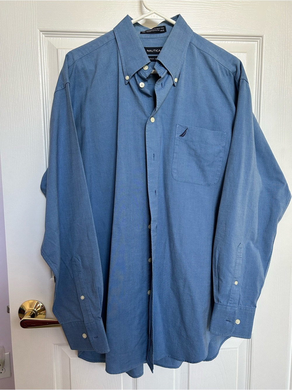Nautica Men's Slate Blue Button-Down Oxford Shirt